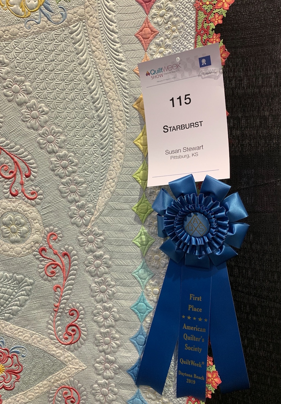 "Starburst" by Susan Stewart - sign and ribbon